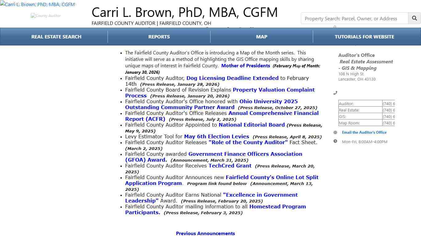 Fairfield County Auditor - Fairfield County Auditor's Office