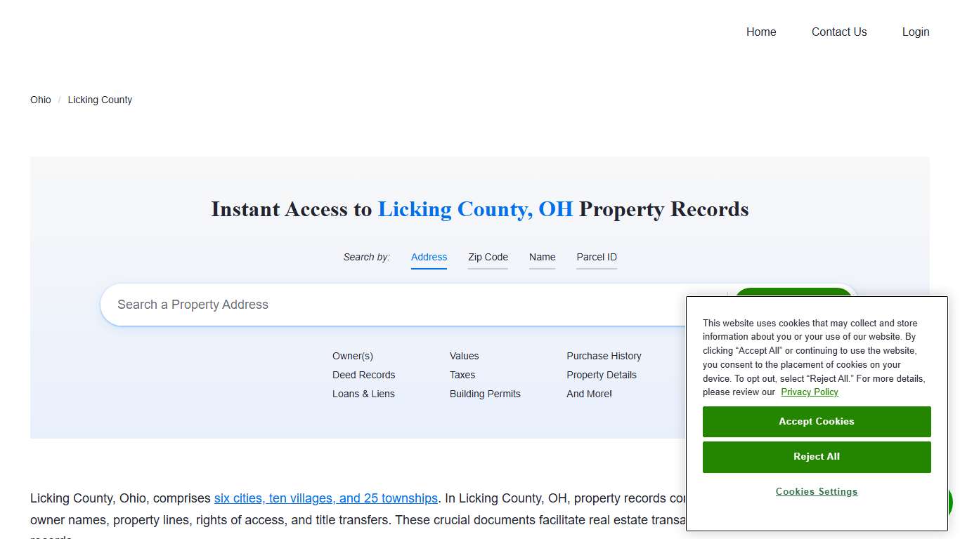 Licking County Property Records Owners, Deeds, Permits