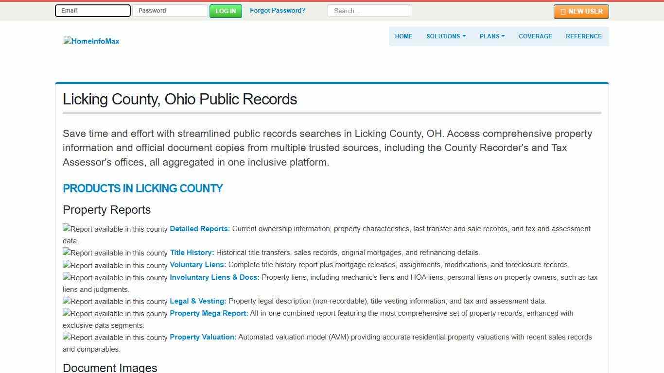 Licking County, Ohio Public Records & Documents Search HomeInfoMax